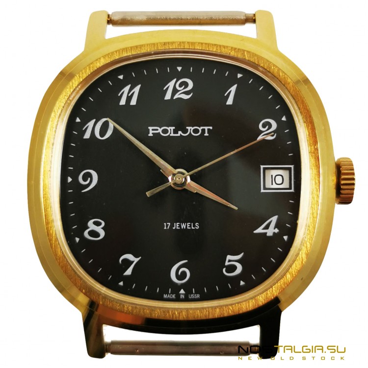 Наручные часы "Полет" с механизмом  2614.2Н СССР, в корпусе золотого цвета, новые с хранения
