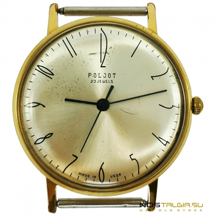 Наручные ультратонкие часы "Полет" deluxe СССР в редком корпусе золотого цвета
