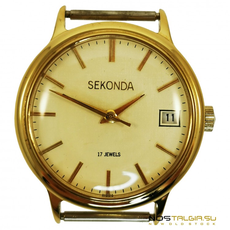 Наручные часы "Полет" Sekonda в приятном корпусе золотого цвета с механизмом 2614.2Н, с хранения 
