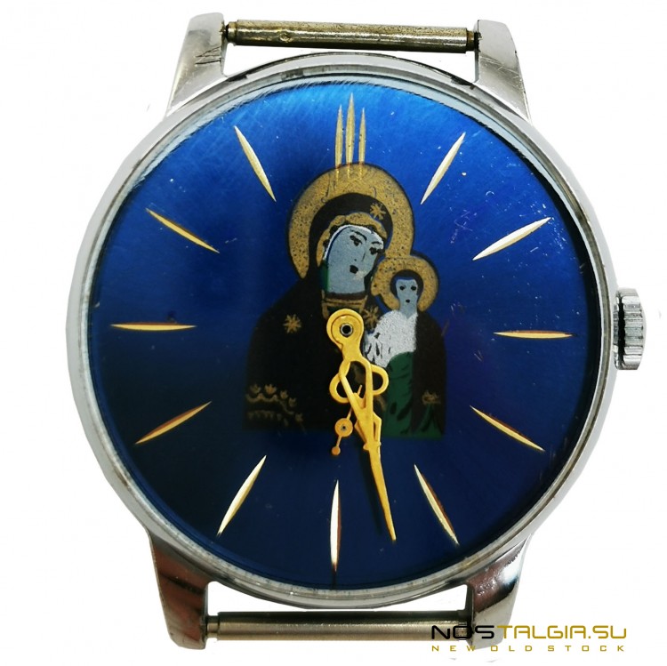 Часы наручные "Победа" 2602 Икона Божией Матери, механические, новые с хранения