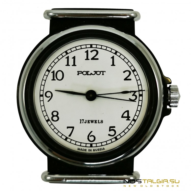 Механические часы "Полет" 2609-Н в интересном корпусе черного цвета, новые с хранения 