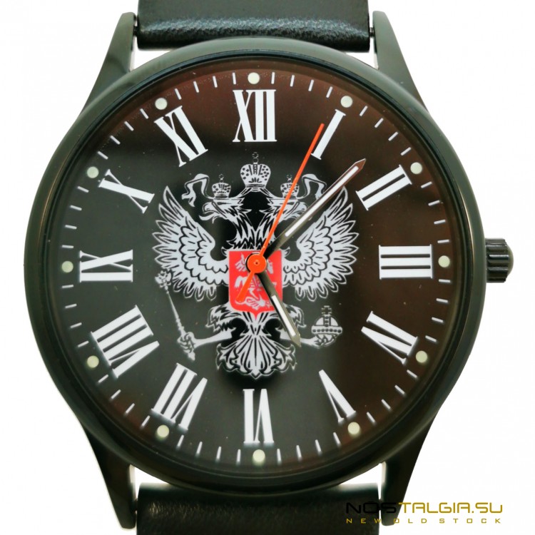 Часы с изображением "Герба России" (римские цифры), кварцевый механизм - абсолютно новые 