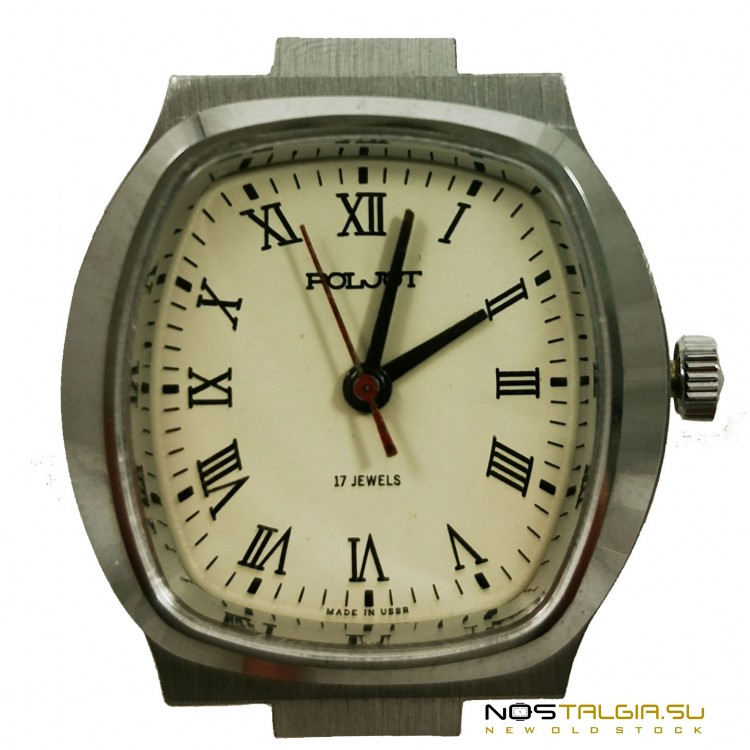 Часы наручные "Полет" СССР, механические в хромированном корпусе, новые с хранения  