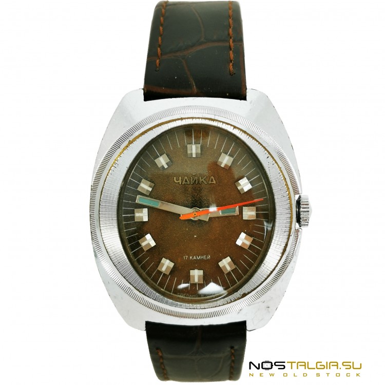 苏联的手表"Chaika"，带有2609-N机制，带有皮带，使用