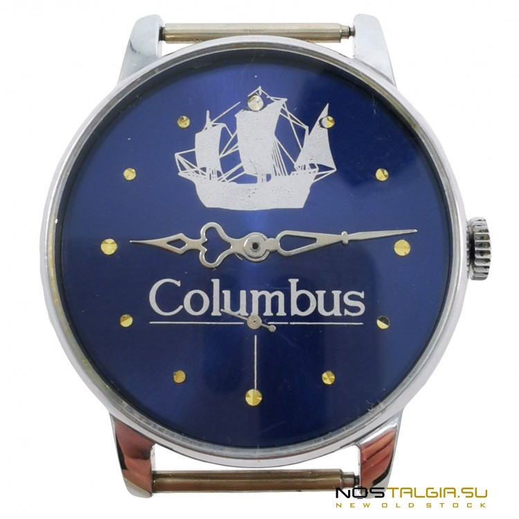 Часы "Победа" Колумб (500 лет открытия Америки), СССР, с вынесенной стрелкой, новые c хранения