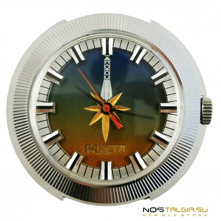 苏联罕见的机械手表"火箭"，在良好的外部和技术条件-与存储   
