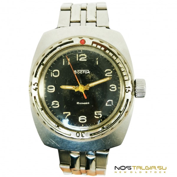 Vostok USSR Amphibian - BARREL watch with 2416 mechanism and waterproof case, Used
