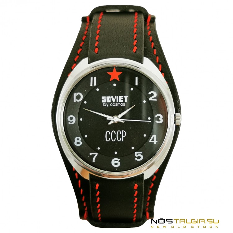 极为罕见的手表"雷"苏联宇宙苏联与皮革表带，优良的条件  