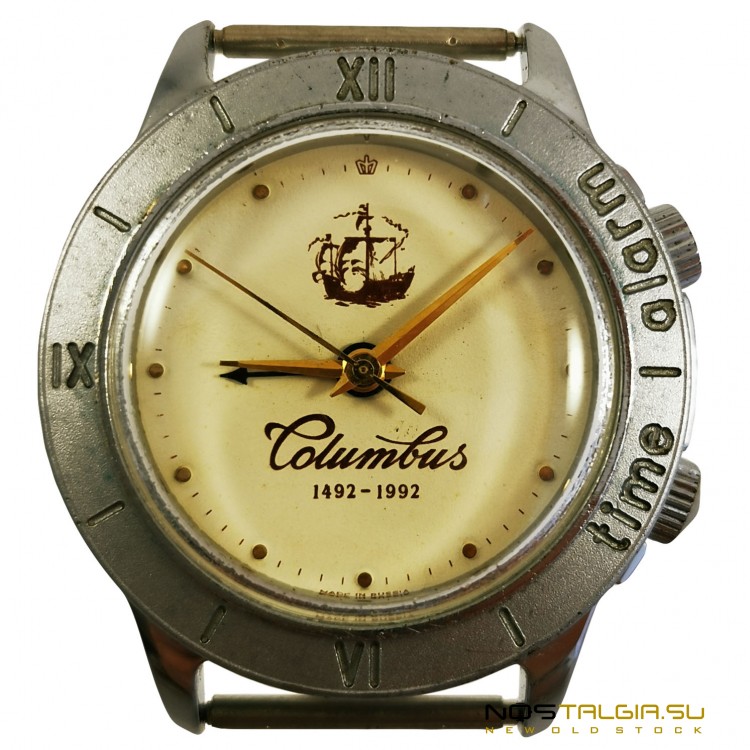 手表"飞行"-"美洲发现500年"哥伦布与闹钟，以最小的损失 