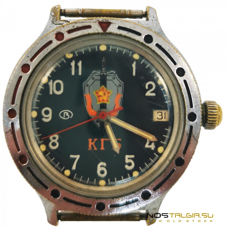 KGB Vostok机械腕表，水陆两用，防震表壳，自动上链，二手