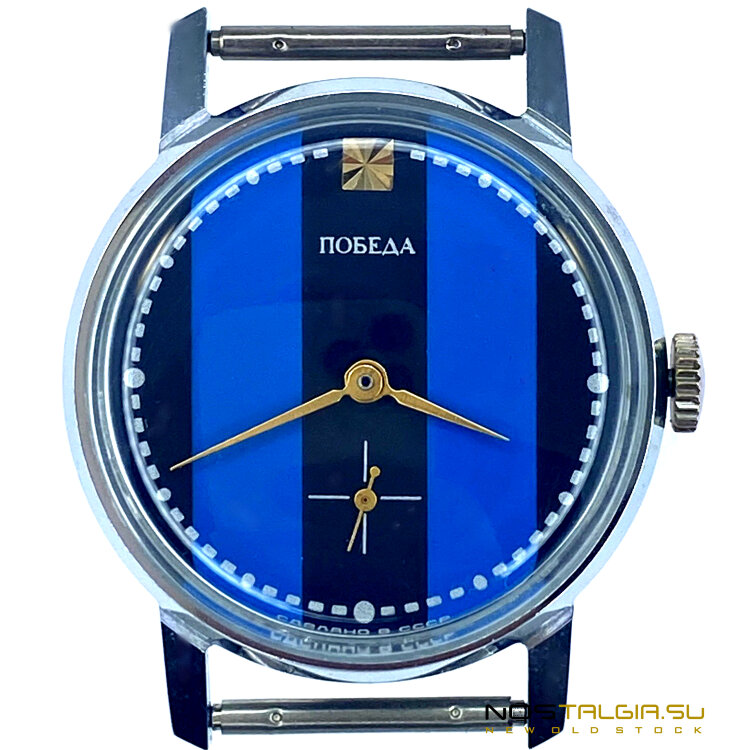 POBEDA苏联手表/黑色和蓝色表盘，新从存储
