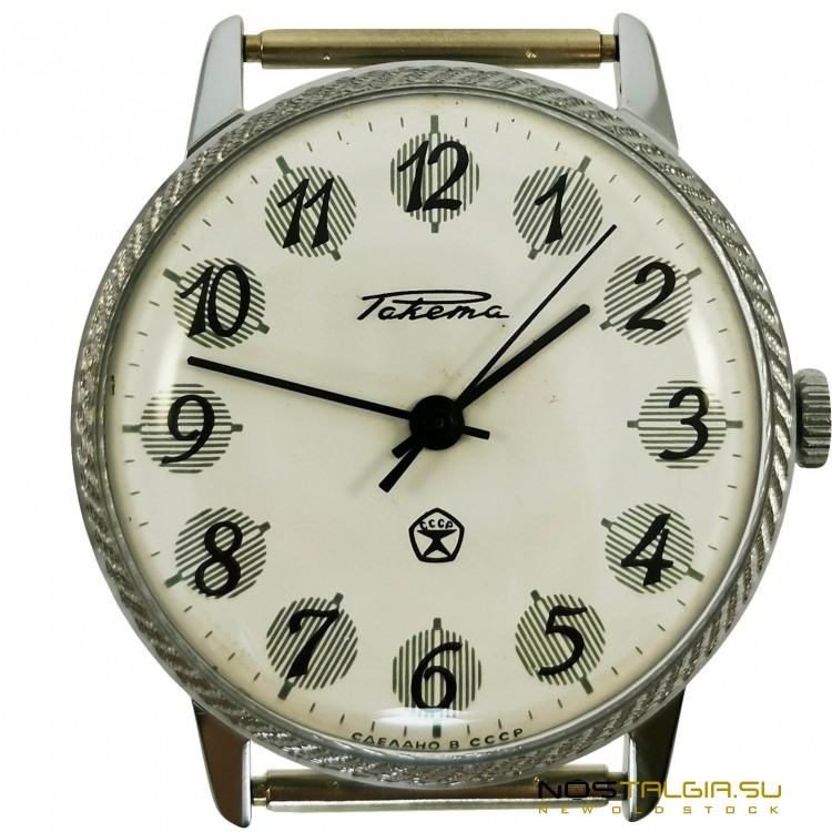 Механические часы "Ракета" 2609-НА "Знак качества СССР", хромированный корпус в отличном состоянии 
