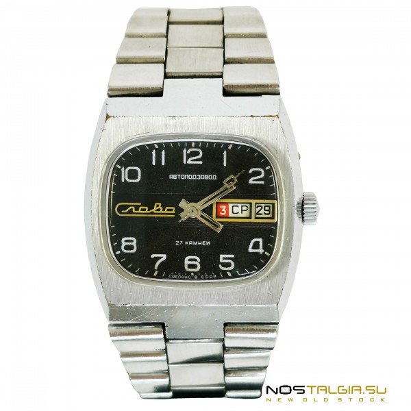 スラバ自動巻き2427タンクウォッチメタルブレスレット中古 