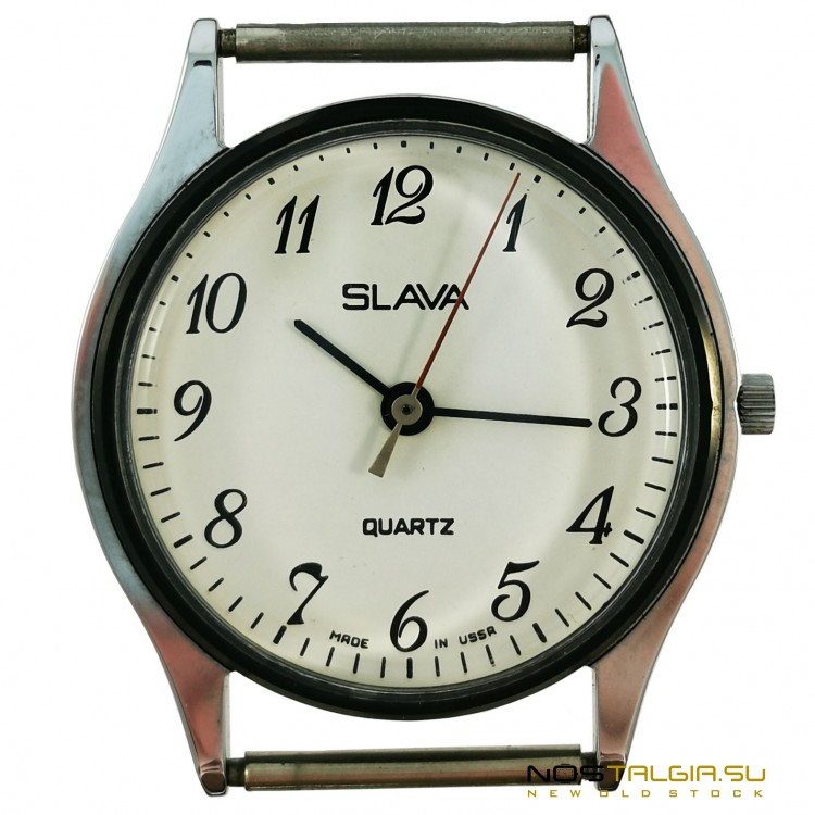 Наручные часы "Слава" с кварцевым механизмом - СССР, отличное внешнее состояние, новые с хранения