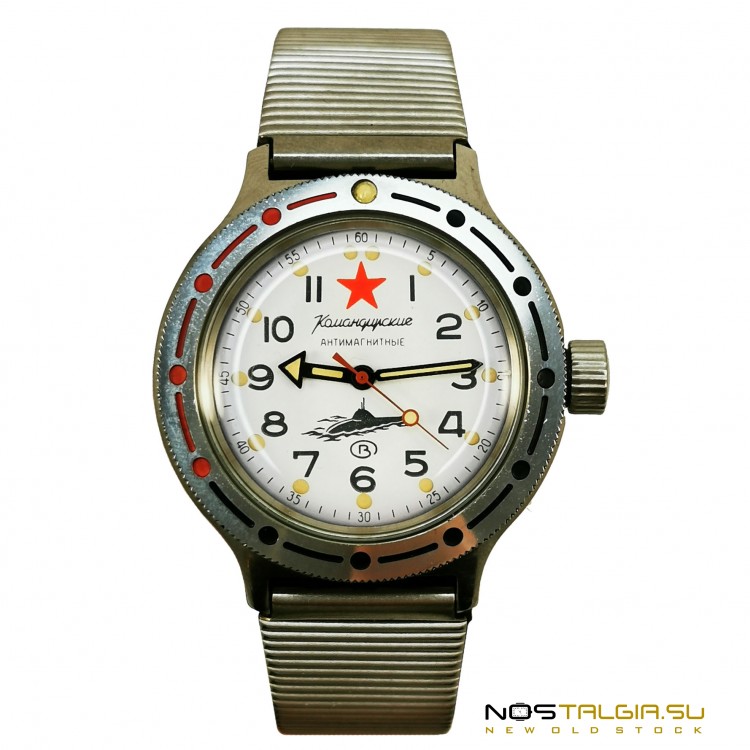 指挥官的手表"东方号"2409-一个"海军"两栖机械（不锈钢），与文件 