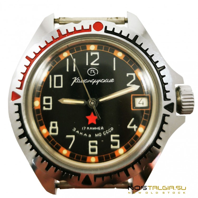机械手表"沃斯托克"的苏联指挥官的手表与防震案件，新的存储