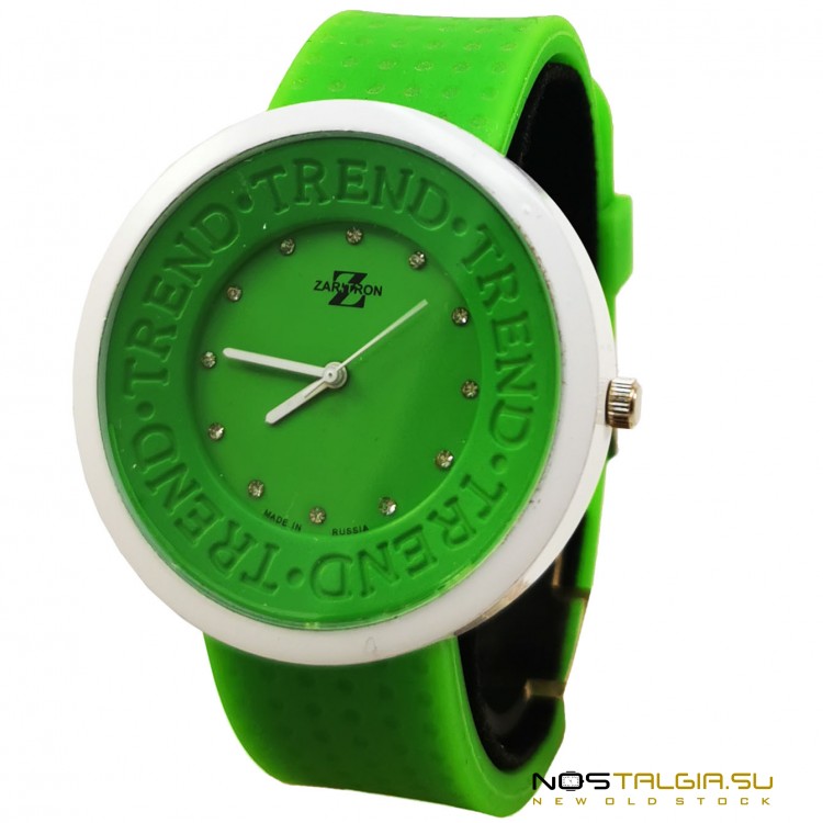 Zaritron PL-008-趋势手表（绿色），状态良好，新的存储