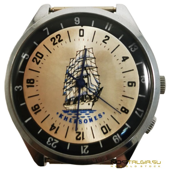Хромированные часы "Ракета" 2623 - Вахта (24 часа) "Херсонес", с документами, новые с хранения 