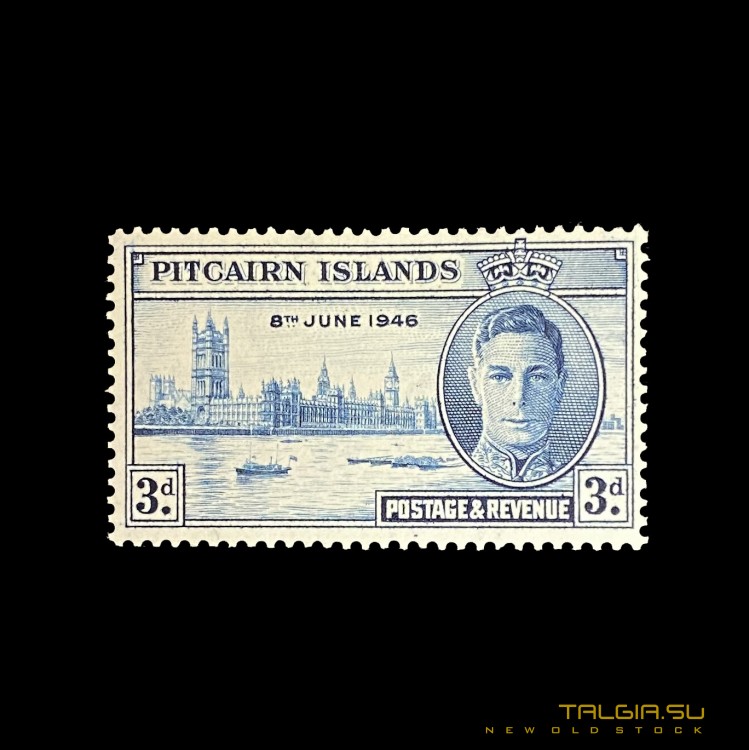 Марка СССР "Pitcairn Islands. Годовщина Победы" 1946 года, хорошее состояние