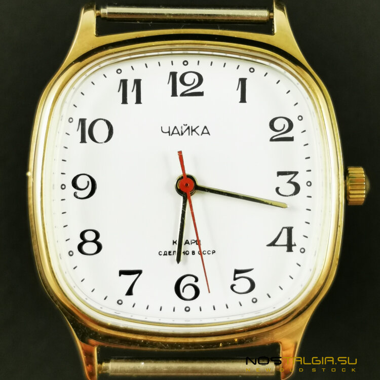 Позолоченные мужские часы Чайка СССР 1988 год, новые