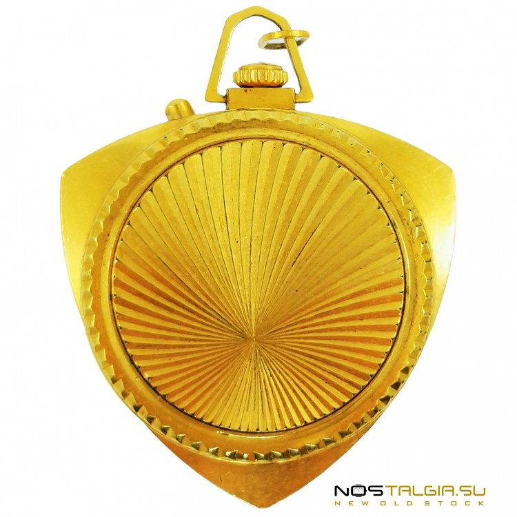 Элегантные часы-медальон "Заря" золотого цвета (женские) 2009 В, бывшие в использовании 