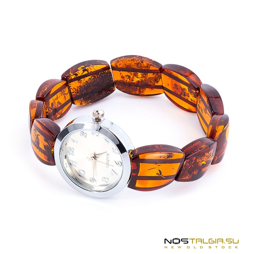 Women's Quartz Watch with Gilded Dial and Natural Baltic Amber Bracelet -  La Paz County Sheriff's Office 