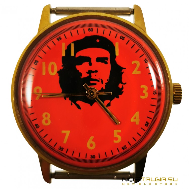 Наручные часы "Ракета"-"Эрнесто Че Гевара" СССР 2609-НА, в корпусе золотого цвета, хорошее состояние 